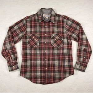 Vintage Wild River Women's Wool Red Plaid Long Sleeve Button Up Shirt Size M